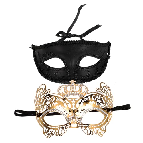 Beavorty 2 Stück Metall Halbmaske für Frauen Halloween Karneval Cosplay Venezianische Verkleidung für Partys und Festlichkeiten Beavorty 2 Stück Metall Halbmaske für Frauen Halloween Karneval Cosplay Venezianische Verkleidung für Partys und Festlichkeiten von Beavorty