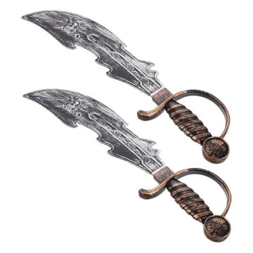 Beavorty 2 Stück Piratenmachete Kostüm Requisite Spielzeugschwert Piratenschwert -stütze Halloween Piratenschwert Cosplay Prop Kostümspielschwert Schwertdekoration Plastik von Beavorty