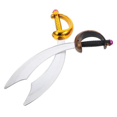 Beavorty 2 Stück Piratenmesserspielzeug Piratenschwert Prop- Schwerter Für Halloween - Gebogenes Schwertkostüm Spielzeugschwert PVC von Beavorty