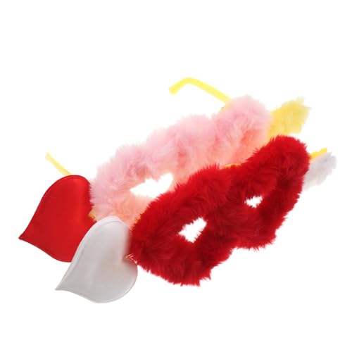 Beavorty 2 Stück Plüsch Herz Sonnenbrillen Kuschelige Herzförmige Partybrillen Lustige Brillen für Halloween Kostüm Valentinstag Brautjungfern Cosplay und Hochzeitsdeko von Beavorty