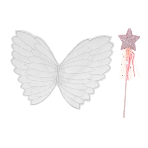 Beavorty 2 Stück Schmetterlingstuch Engelsflügel Partyflügel Cosplay Flügel Kinderflügel Anziehflügel Für Cosplay Kostümflügel Schmetterlingsflügel Kinderflügel Zauberstab Stoff von Beavorty