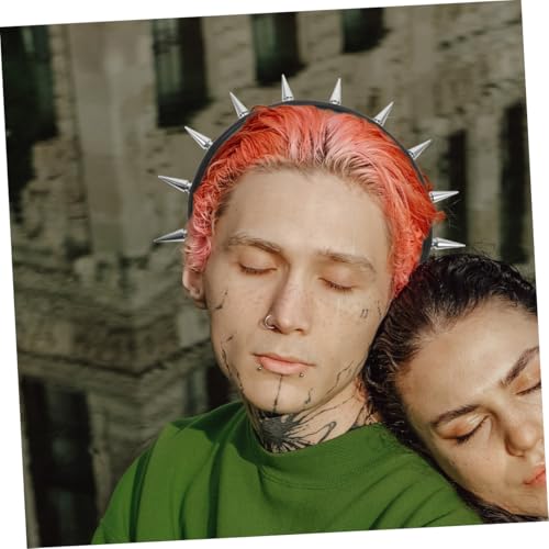 Beavorty 2 Stück Spiked Headbands Punk Stil Barock Ball Haarschmuck für Gothic Cosplay Themed Parties Eleganter Kopfschmuck Schwarz und Rot für Damen von Beavorty
