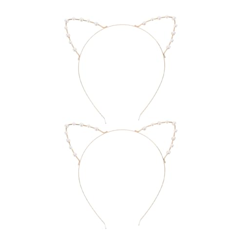 Beavorty 2 Stück Stirnband Perlenstirnbänder für Frauen Perlenkopfband Stilvolles Haarband Haarschmuck mit Perlen Party-Kopfbedeckungen für Damen Stirnbänder für das Haar von Frauen Plastik von Beavorty