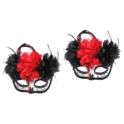 Beavorty 2 Stück Tag der Toten Maske mit Floralen Schädelmotiven Leichte Halloween Cosplay Halbgesichtsmaske für Erwachsene für Fasching Karneval Party und Kostümfest Beavorty 2 Stück Tag der Toten Maske mit Floralen Schädelmotiven Leichte Halloween Cosplay Halbgesichtsmaske für Erwachsene für Fasching Karneval Party und Kostümfest von Beavorty