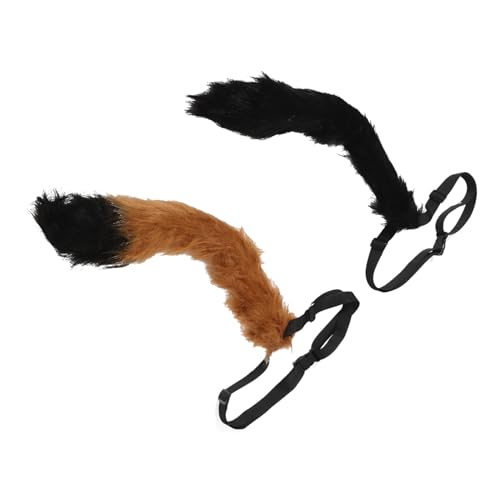 Beavorty 2 Stück Tierschwanz für Party Streich Kind Fälschung drinnen pelziger Fuchs Cosplay Tierschwanz flauschiger Tierschwanz Ankleiden für cosplay für Leistung Plüsch von Beavorty
