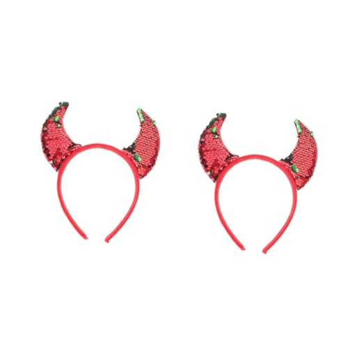 Beavorty 2 Stück Verstellbares Halloween Teufelshorn Stirnband aus Robustem Material Langlebiger Kopfschmuck für Cosplay Karneval Themenpartys Verstellbar und Vielseitig für Damen Herren von Beavorty