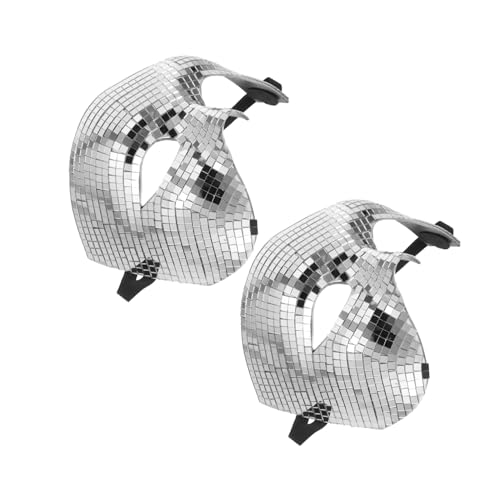 Beavorty 2 Stück halbe Gesichtsmaske Party-Disco-Masken Glitzer-Gesichtsabdeckung Spiegelmaske Maskenkostüm dekorative Halloween-Maske Reflektierende Maske Plastik Silber Beavorty 2 Stück halbe Gesichtsmaske Party-Disco-Masken Glitzer-Gesichtsabdeckung Spiegelmaske Maskenkostüm dekorative Halloween-Maske Reflektierende Maske Plastik Silber von Beavorty