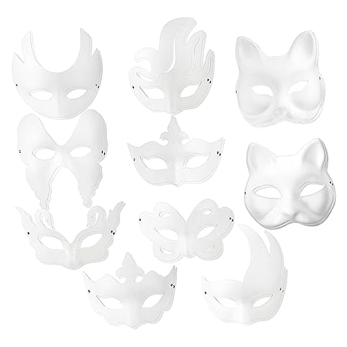 Beavorty 20 Stück Teiliges Karnevalsmasken Leichtem Papiermache Unbemalt für DIY Bemalung Vielseitiges Party und Cosplay Zubehör für Fasching Maskerade und Halloween von Beavorty