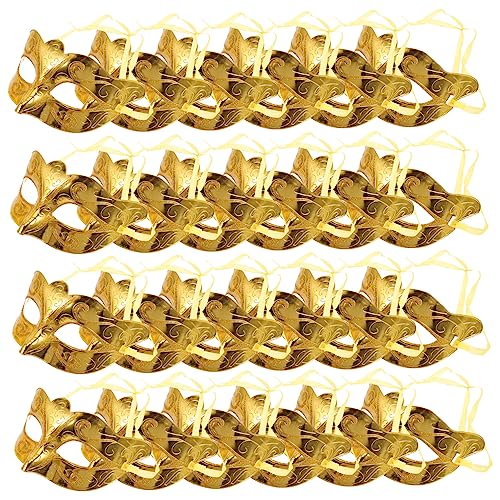 Beavorty 24 Stück Teiliges Halbe Gesichtsmasken Cosplay Mini Masken für Karneval Halloween Fasching Party Dekoration und Fotorequisit Goldfarben Beavorty 24 Stück Teiliges Halbe Gesichtsmasken Cosplay Mini Masken für Karneval Halloween Fasching Party Dekoration und Fotorequisit Goldfarben von Beavorty