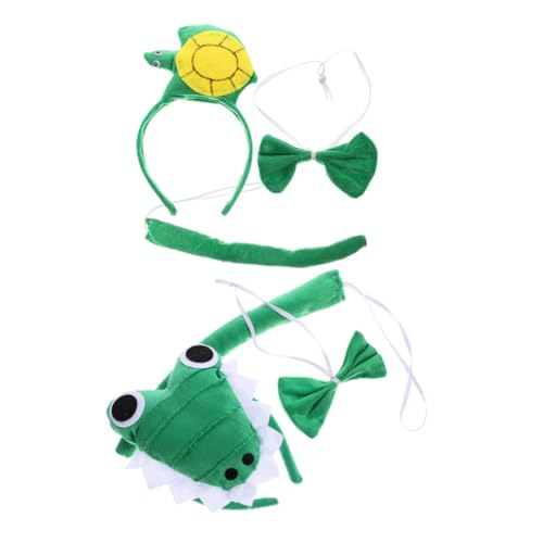 Beavorty 2sätze Tierkostüm-set Krokodil Und Schildkröte Mit Stirnband Fliege Für Halloween Karneval Cosplay Party Festival Dekoration Zubehör Kit von Beavorty