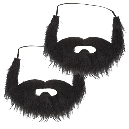 Beavorty 2Stücke Falscher Cosplay Zubehör Lustige Schwarze Schnurrbärte Für Karneval Halloween Kostümpartys Aufklebbarer Fake Für Erwachsene von Beavorty