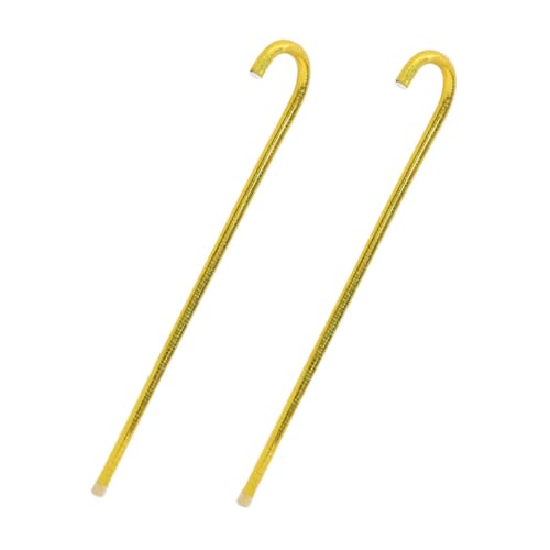 Beavorty 2Stücke Jazz Dance Krücke Goldene Cosplay Requisite für Halloween für Kostümpartys Bühnenaufführungen Langlebig Vielseitig Einsetzbar von Beavorty