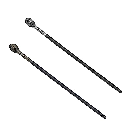 Beavorty 2Stücke Snakehead Gehstock Halloween Kostümzubehör Eleganter Stützen Stick für Karneval Theater Partys Einfach zu Montieren Einzigartiges Design für Erwachsene von Beavorty