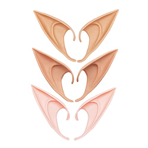Beavorty 3 Paare Ersatzohren Abnehmbare Dekorationen für Cosplay Partys und Halloween Realistische Wiederverwendbare für Goblins Deko Requisiten und Dunkelton Beavorty 3 Paare Ersatzohren Abnehmbare Dekorationen für Cosplay Partys und Halloween Realistische Wiederverwendbare für Goblins Deko Requisiten und Dunkelton von Beavorty