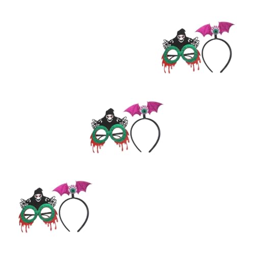 Beavorty 3 Sätze Halloween Haarreif Teilig mit Blutauge und Fledermausflügel Einzigartiges Party Accessoire für Kostüm und Dress Up Bequemes Halloween Hair Hoop für Damen und Herren von Beavorty