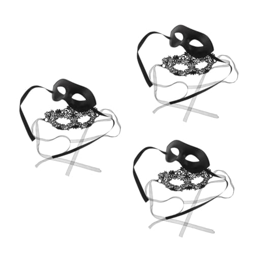 Beavorty 3 Sätze Halloween Spitzen Masken für Halbgesichtige Schwarze Spitzenmasken für Damen und Herren Langlebig Bequeme für Karneval Maskenball und Halloween Partys Beavorty 3 Sätze Halloween Spitzen Masken für Halbgesichtige Schwarze Spitzenmasken für Damen und Herren Langlebig Bequeme für Karneval Maskenball und Halloween Partys von Beavorty