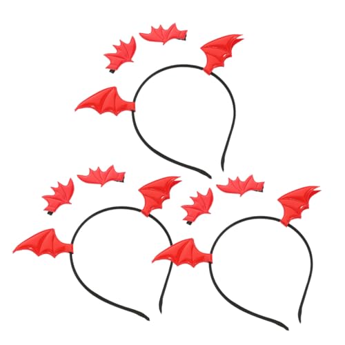 Beavorty 3 Satz Teiliges Halloween Fledermaus Haarreif mit Clips Fledermausflügel Haaraccessoires für Frauen und Mädchen Stilvolles Einfach Anzubringendes Kostümzubehör für Party und von Beavorty
