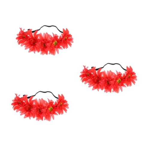 Beavorty 3 Stck. Stirnband Aus Künstlichen Blumen Kranz-stirnband-festival Stirnbänder Kopfschmuck Für Eine Party Mädchen Sonnenblume Haarband Haarzubehör Haarschmuck Blumenhaarkranz Rot Beavorty 3 Stck. Stirnband Aus Künstlichen Blumen Kranz-stirnband-festival Stirnbänder Kopfschmuck Für Eine Party Mädchen Sonnenblume Haarband Haarzubehör Haarschmuck Blumenhaarkranz Rot von Beavorty