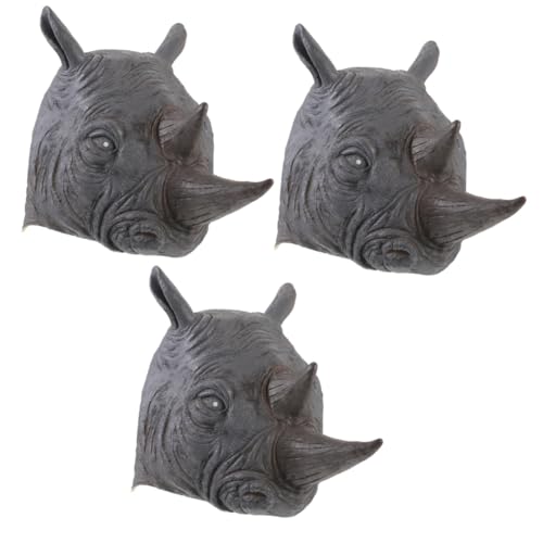 Beavorty 3 Stück Halloween Gruselige Rhinozeros Kopfmaske Langlebigem Lebensecht und Leicht für Halloween Cosplay Party und Foto Requisiten Beavorty 3 Stück Halloween Gruselige Rhinozeros Kopfmaske Langlebigem Lebensecht und Leicht für Halloween Cosplay Party und Foto Requisiten von Beavorty