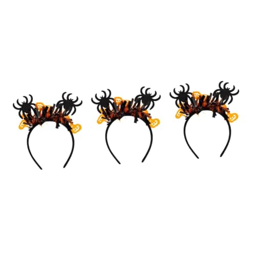 Beavorty 3 Stück Halloween Haarreif für Frauen Lustiges Halloween Accessoire Spider Pumpkin Design Komfortabel Party Haarband für Trick Treat und Kostümfeste von Beavorty