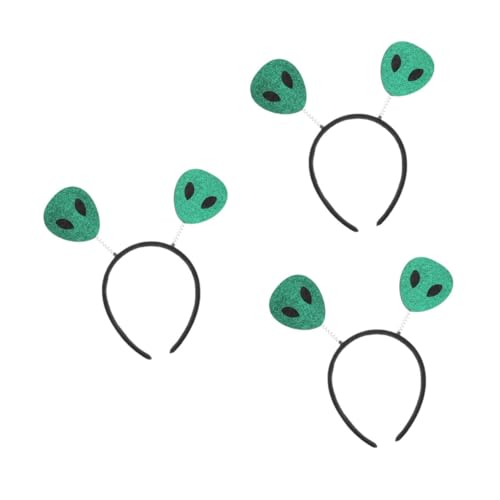 Beavorty 3 Stück Halloween Stirnband Alien Kostüm Zubehör Grün Leichtes Langlebiges Party Accessoire für Erwachsene Geeignet für Fasching Bühnenauftritte und Space Themenpartys von Beavorty