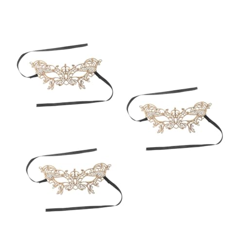 Beavorty 3 Stück Spitzen Masquerade Augenmaske Schmetterling Damen Halbgesichts Maske mit Verstellbaren Bändern für Karneval Ball Party Cosplay Abendveranstaltung von Beavorty