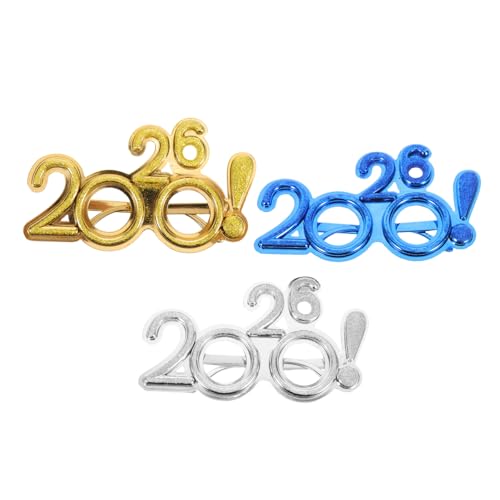 Beavorty 3 Stück Teiliges Years Eyeglasses mit Ausrufezeichen Deko Modische Unisex Kunststoff Brillen für Silvester Party Foto Requisiten Bunte Blaue Silberne Goldene Designs Beavorty 3 Stück Teiliges Years Eyeglasses mit Ausrufezeichen Deko Modische Unisex Kunststoff Brillen für Silvester Party Foto Requisiten Bunte Blaue Silberne Goldene Designs von Beavorty