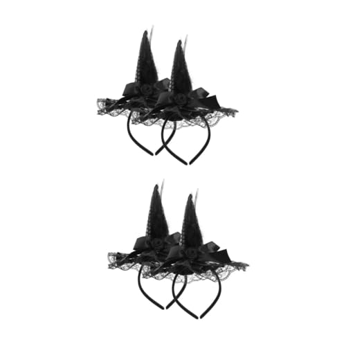 Beavorty 4 Halloween Hexenhut Haarreif Schwarzer Glitzer Haarreif mit Spitzenbesatz Witch Cosplay Zubehör für Damen Geeignet für Halloween Kostüm und Themenpartys Beavorty 4 Halloween Hexenhut Haarreif Schwarzer Glitzer Haarreif mit Spitzenbesatz Witch Cosplay Zubehör für Damen Geeignet für Halloween Kostüm und Themenpartys von Beavorty