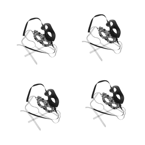 Beavorty 4 Sätze Masquerade Masken Spitze Halbgesichts Design mit Ergonomischer Form Vielseitig Kombinierbar für Halloween Ball Karneval und Kostümparty und Luxuriöse Partyaccessoires von Beavorty