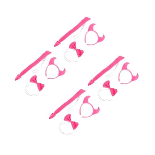 Beavorty 4 Sätze Teufelshörner Haarreif Set Damen mit Hörnern und Fliege Langlebiger Halloween Kopfschmuck Leichtes Stirnband für Karneval Maskerade und Kostümfest von Beavorty