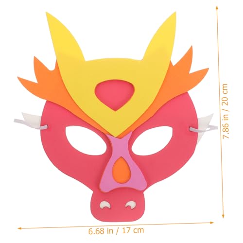 Beavorty 4 Stck Drachenmaske aus Eva Teiliges Lustige Tiergesichtsmaske für Cosplay Kostümparty Karneval und Bühnenauftritte Sichere und Bequeme Verkleidung für Jungen und Mädchen von Beavorty