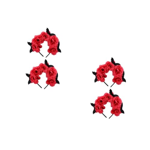 Beavorty 4 Stck. Damen Halloween Haarreifen mit Roter Rosenblüte und Fledermaus Langlebiges Accessoire für Party Cosplay und Festtagsstimmung Beavorty 4 Stck. Damen Halloween Haarreifen mit Roter Rosenblüte und Fledermaus Langlebiges Accessoire für Party Cosplay und Festtagsstimmung von Beavorty