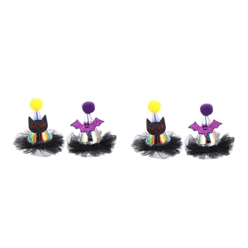 Beavorty 4 Stck. Halloween Haarspangen Kleine Zauberer Spitzhüte Haarschmuck Cosplay Schwarz für Party Dekoration und Kostüm von Beavorty