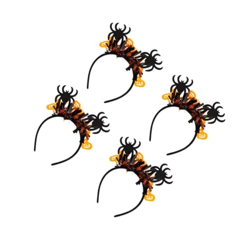 Beavorty 4 Stück Halloween Haarreif für Frauen mit Spinnen und Kürbismotiv Robustes und Kunststoffdesign für Cosplay Kostümpartys und Gruselige Halloween Feiern von Beavorty