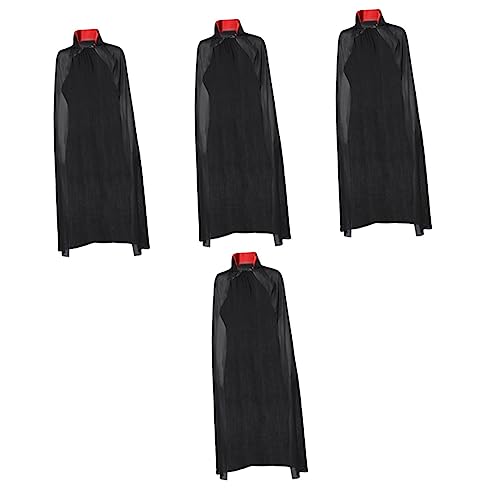 Beavorty 4 Stück Halloween Vampir Umhang mit Kragen Einlagiger Schwarzer Kapuzenumhang für Damen und Herren für Halloween Cosplay Kostüm und Partyverkleidung Beavorty 4 Stück Halloween Vampir Umhang mit Kragen Einlagiger Schwarzer Kapuzenumhang für Damen und Herren für Halloween Cosplay Kostüm und Partyverkleidung von Beavorty