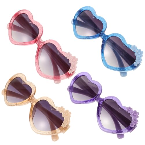 Beavorty 4 Stück Sonnenbrillen Für Herzförmige Brille Party Festival Trendy Gläser Strand Funky Blau Lustig Geformt Ausgefallene Brille Partybrillen Plastik von Beavorty