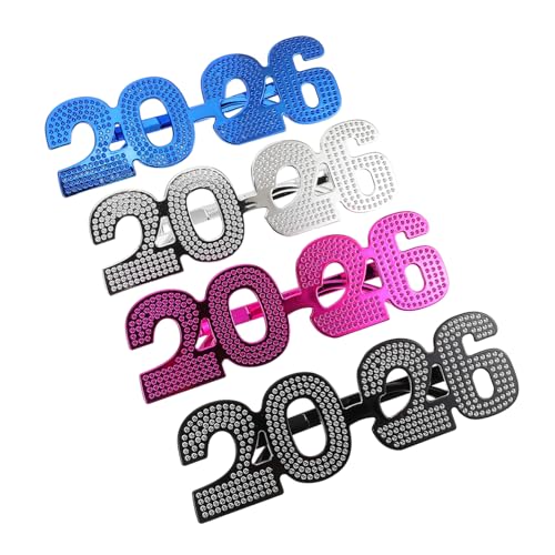 Beavorty 4 Stück Teiliges Glitzerparty Brille für Erwachsene Ergonomisch Auffälliges Neujahrs Silvester Accessoire Vielseitig für Abschlussfeiern Glamouröse Festtagsbrille Beavorty 4 Stück Teiliges Glitzerparty Brille für Erwachsene Ergonomisch Auffälliges Neujahrs Silvester Accessoire Vielseitig für Abschlussfeiern Glamouröse Festtagsbrille von Beavorty