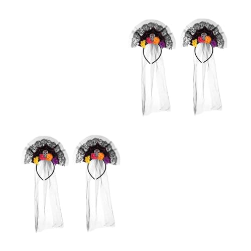 Beavorty 4 Stück Teiliges Halloween Haarschmuck aus Spitzen Flexibles Stirnband mit und Blumenmotiv Kopfschmuck für Karneval Kostüm und Festtagsfeiern Beavorty 4 Stück Teiliges Halloween Haarschmuck aus Spitzen Flexibles Stirnband mit und Blumenmotiv Kopfschmuck für Karneval Kostüm und Festtagsfeiern von Beavorty