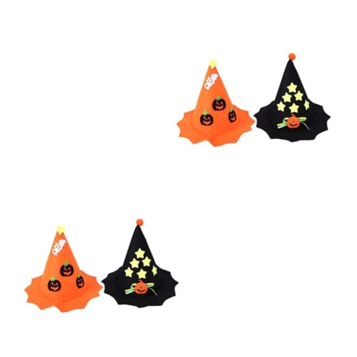 Beavorty 4 Stück Teiliges Halloween Hexenhut Set Leichtem Vliesstoff Kreativer Witch Hat mit Orangefarbenem Kürbis und Schwarzen Sternen für Halloween Party Cosplay und Maskerade Beavorty 4 Stück Teiliges Halloween Hexenhut Set Leichtem Vliesstoff Kreativer Witch Hat mit Orangefarbenem Kürbis und Schwarzen Sternen für Halloween Party Cosplay und Maskerade von Beavorty