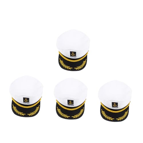 Beavorty 4 Stück Weißer Kapitänshut für Erwachsene Bestickte Yacht Matrosenmütze Verstellbare Kappe für Kostüm und Karnevalspartys für Segler und Nautische Verkleidungen Beavorty 4 Stück Weißer Kapitänshut für Erwachsene Bestickte Yacht Matrosenmütze Verstellbare Kappe für Kostüm und Karnevalspartys für Segler und Nautische Verkleidungen von Beavorty
