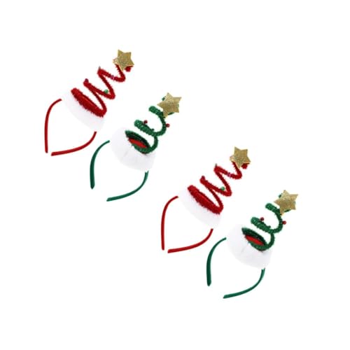 Beavorty 4 Weihnachtliche Haarreifen mit Lustigem Drehhut Design Bunte Haarreife Festlicher Haarschmuck für Xmas Kostümfeste und Partydeko von Beavorty