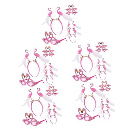 Beavorty 5 Sätze Hawaii-Party-Outfit kunststoff plastiktisch comfort fit plasure Brillen Stirnband Flamingo-Dekorationen Rave-Brille Kuchen Flammenvogel kleine Blumen Requisiten Kind Gläser von Beavorty
