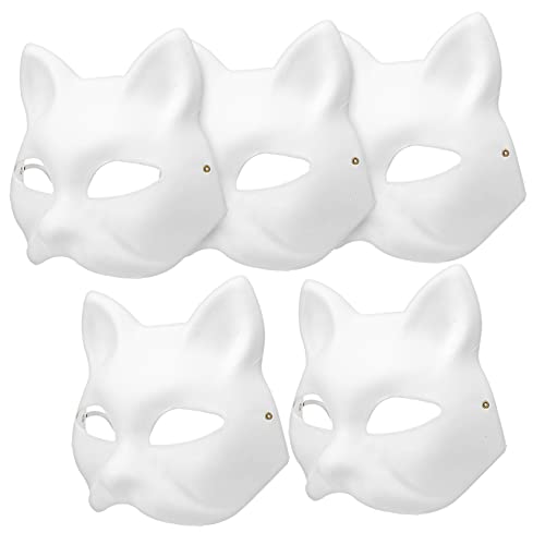 Beavorty 5 Stück Diy Katzenmaske Weiße Papiermasken für Halloween Cosplay Maskerade Leere Handgemalte Masken für Kreative Gestaltung für Kostümpartys und Veranstaltungen Beavorty 5 Stück Diy Katzenmaske Weiße Papiermasken für Halloween Cosplay Maskerade Leere Handgemalte Masken für Kreative Gestaltung für Kostümpartys und Veranstaltungen von Beavorty