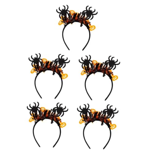 Beavorty 5 Stück Halloween Haarreif für Frauen Spinnen und Kürbisdesign Leichter Halloween Cosplay Kopfschmuck Komfortables Party Accessoire für Kostüm und Grusel Events von Beavorty