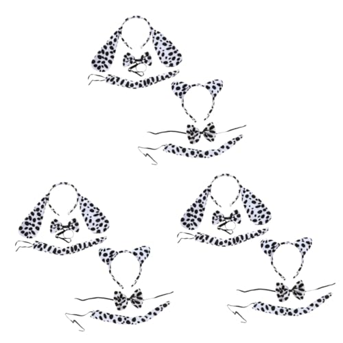 Beavorty 6 Sätze Kopfschmuck Gefleckt Cosplay-requisiten Für Halloween Kostüm Performance-requisiten Cosplay-partyzubehör Dalmatiner Kopfschmuck Weiß Flanell von Beavorty