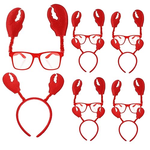 Beavorty 6 Sätze Krabbenaugenlinsenrefer Palmenfreunde Stirnband Halloween -Kostüm Bands Krabbengläser Sonnenbrille Cartoon-Haarband Partyzubehör für Krabben Plastik rot Beavorty 6 Sätze Krabbenaugenlinsenrefer Palmenfreunde Stirnband Halloween -Kostüm Bands Krabbengläser Sonnenbrille Cartoon-Haarband Partyzubehör für Krabben Plastik rot von Beavorty