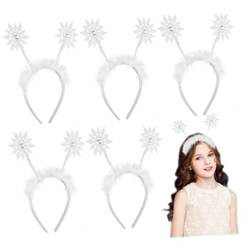 Beavorty 6 Stück Teiliges Schneeflocken haarreif Mädchen Weihnachtlicher Party haarreifen Festliches Haarschmuck accessoire für Geeignet für Fasching Karneval und Weihnachtsfeiern von Beavorty