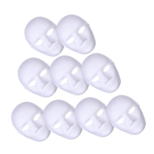 Beavorty 9 Stück DIY Weißes Masken Leere Papiermasken Bemalen für Karneval Halloween und Festlichkeiten für Kreative Projekte und Schülerkunst von Beavorty