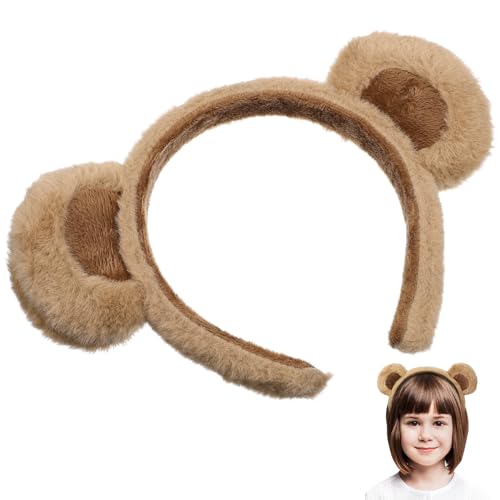 Beavorty Bärenohren-Stirnband Niedliches Bären-Stirnband Tierohren-Kopfbedeckung zum Schminken Des Gesichts Bärenohren-Haarreifen für Mottoparty-Cosplay von Beavorty
