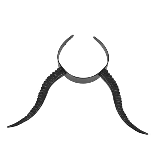 Beavorty Cosplay Teufelshorn Haarreif Realistisches Halloween Horn Stirnband Schwarzes Kunststoff Dämonen Accessoire Vielseitiges Gothic Party Haarband für Hexen Dämonen Fotografie von Beavorty